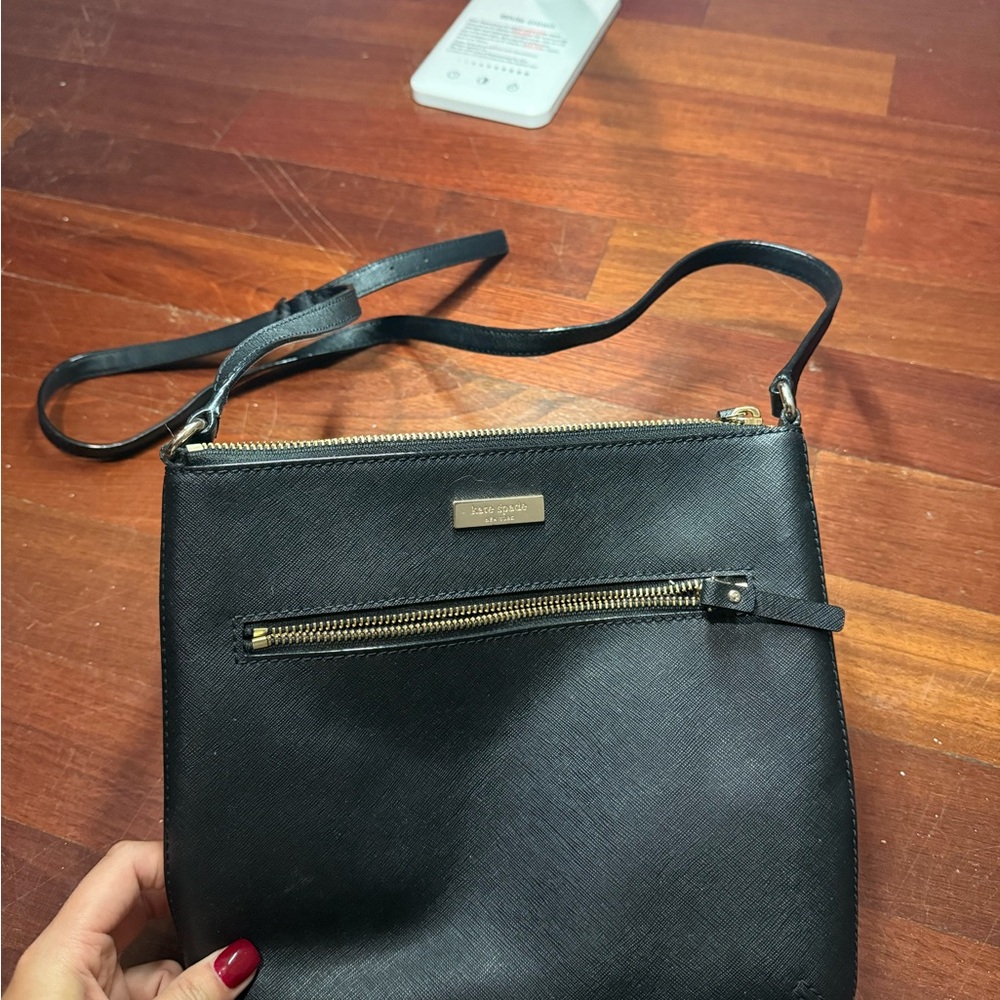 Kate Spade Black Crossbody Bag with Gold Accents